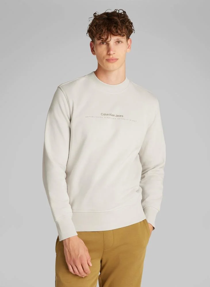 كالفن كلاين جينز Logo Print Crew Neck  Sweatshirt