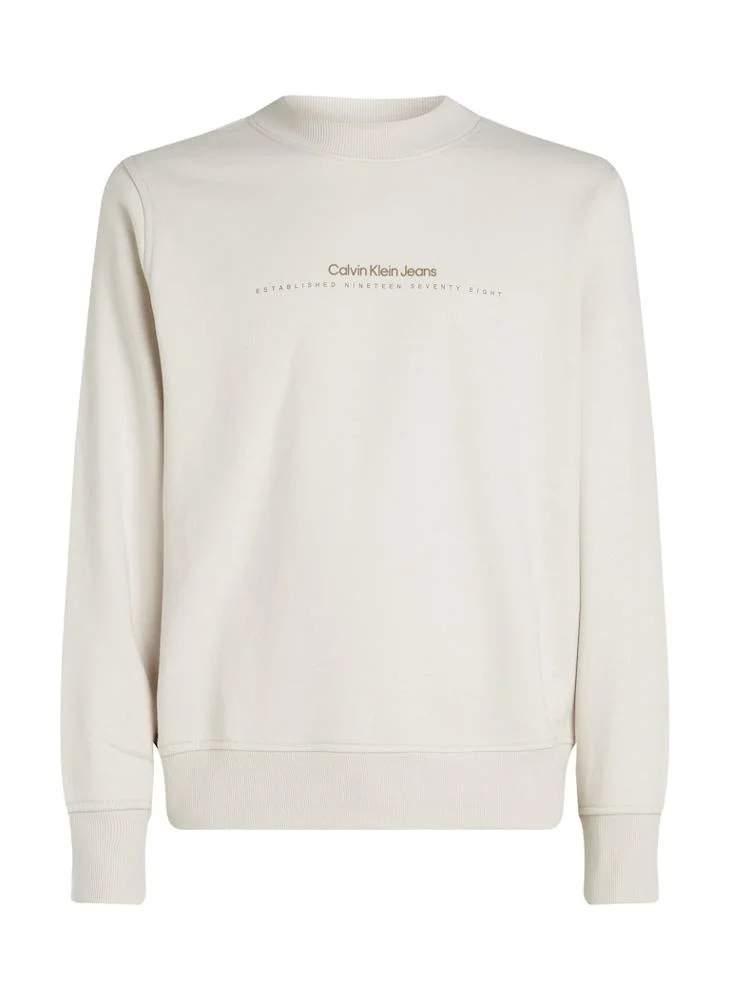 كالفن كلاين جينز Logo Print Crew Neck  Sweatshirt
