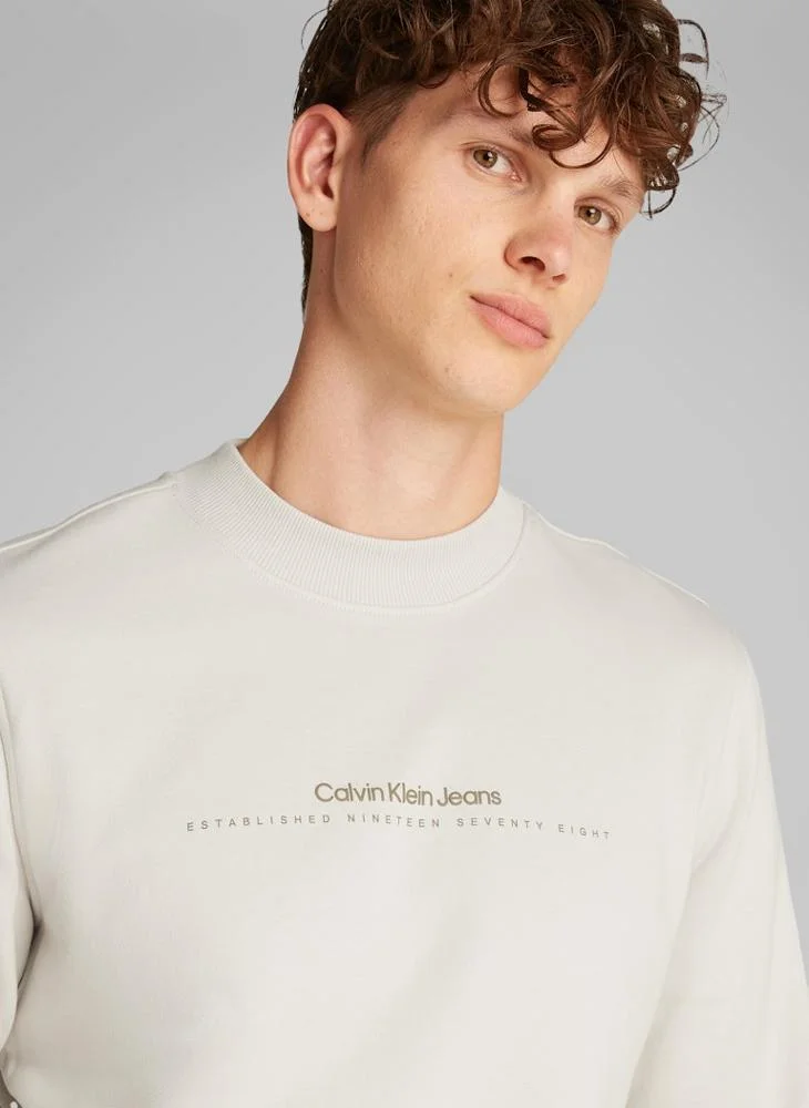 كالفن كلاين جينز Logo Print Crew Neck  Sweatshirt