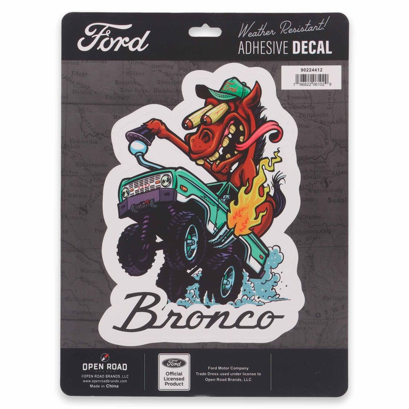 Ford Bronco Crazy Horse Adhesive Vinyl Decal  Fun Ford Bronco Sticker for Car Window Water Bottle or Laptop
