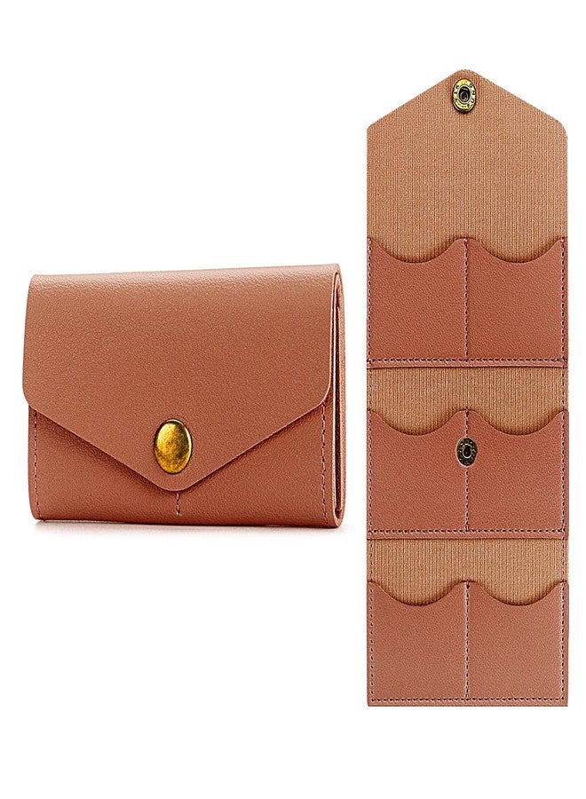 Aplata Mini Travel Jewelry Bag, Small Travel Jewelry Organizer Case, Portable Small Jewelry Case Storage Traveling Jewelry Case For Women Jewelry Pouch Earrings Rings Necklaces (Brown) - Image 1
