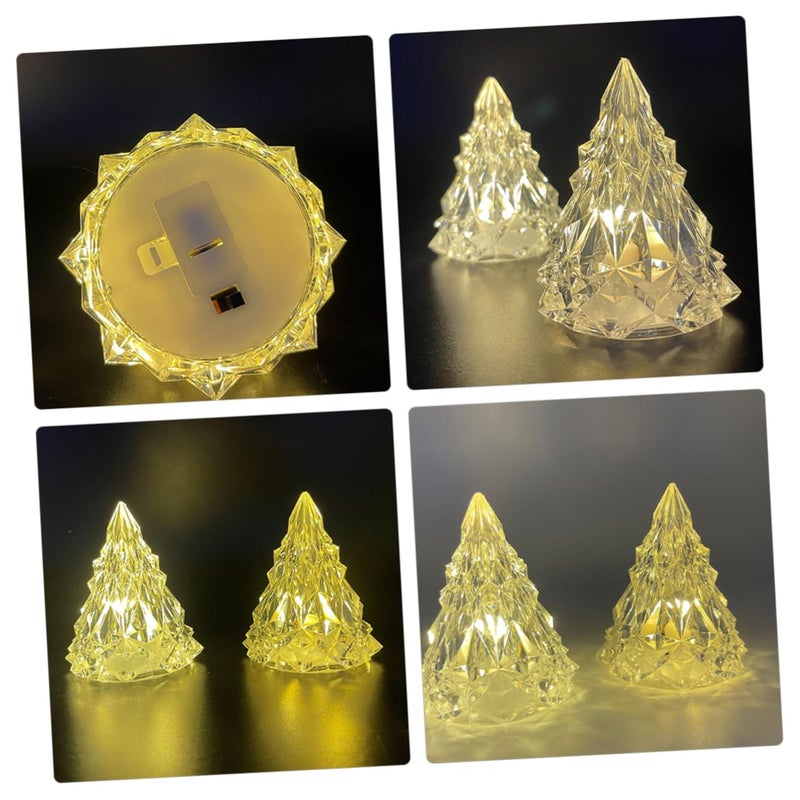 2 حزمة مصابيح ليلية LED زخرفية لغرفة النوم بجانب السرير تصميم رومانسي أبيض دافئ - Image 3