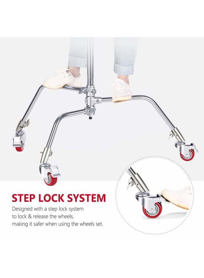 Neewer 3 Packs Professional Swivel Caster Wheels Set with 75mm Diameter, Durable Metal Construction with Rubber Base ONLY Compatible with Neewer Photography C Stand for Studio Video Shooting - Image 4