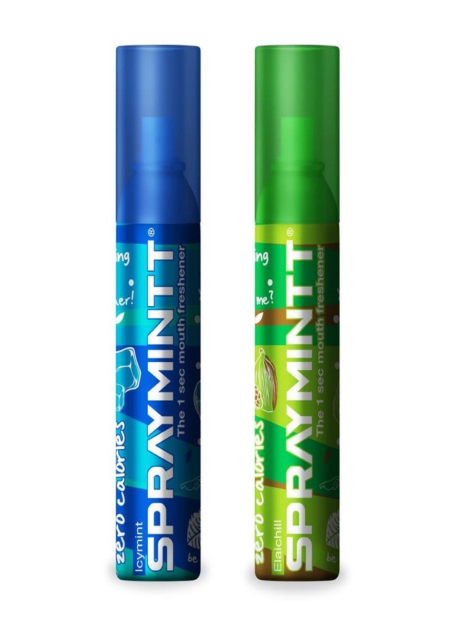 Spraymintt معطر فم سبرايمنت | مخواس | منعش للفم | نظافة الفم | أكثر من 175 بخة من الانتعاش الفوري طويل الأمد بدون سعرات حرارية | بنكهة الهيل + نكهة النعناع المنعش | 15 غرام - عبوة من قطعتين - Image 1