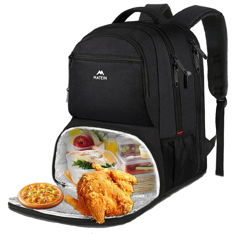MATEIN Lunch Backpack for Men, 17 Inch Insulated Cooler Backpack Lunch Box with USB Charging Port, Water Resistant Laptop Back Pack Computer Meal Prep Backpacks Mens Gifts Work Picnic College Travel - Image 1