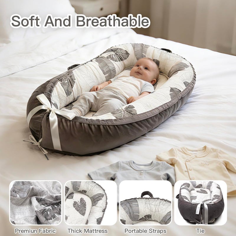 Meindoovm Baby Lounger | Organic Cotton Infant Lounger | Reversible, Adjustable & Portable Floor Lounger | Soft, Breathable, Washable Cover - Image 3