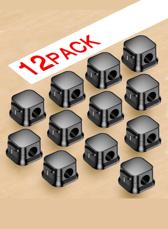 CATANES Magnetic Cord Organizer 12Packs Management Cable Clips Adhesive Wire Keeper Wire Holder,Under Desk Cord Hider for Bedside Nightstand Table Desktop USB Wall Car Office Workspace Accessoriesb -