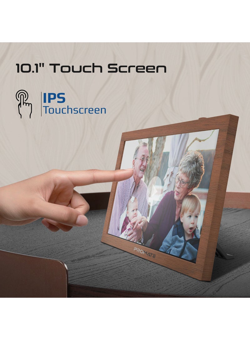 PROMATE Promate Full HD Digital Photo Frame With 10.1" Touch Screen, Wireless app Control, 16GB Storage, USB/TF Card Support, Dual Speakers, Multi Picture & Video Formats Compatibility, Memoria-10  - Image 4