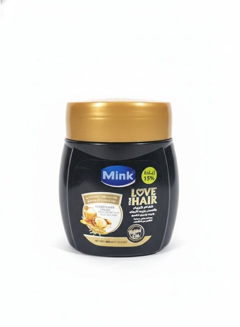 منك حمام كريم للشعر بالعسل وزيت ارغان وجنين قمح 400 مل