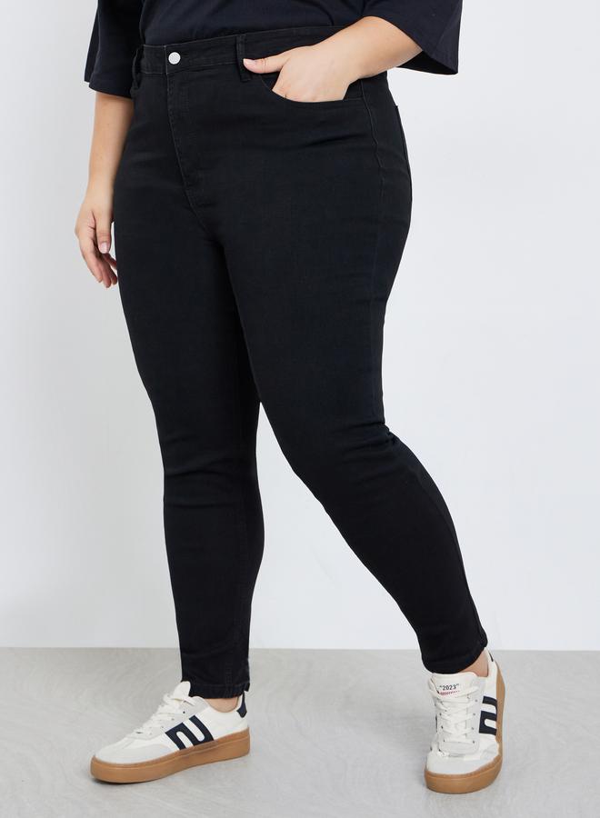 ستايلي جينز سكيني ضيق بمقاس كبير وخصر عالي - Image 2