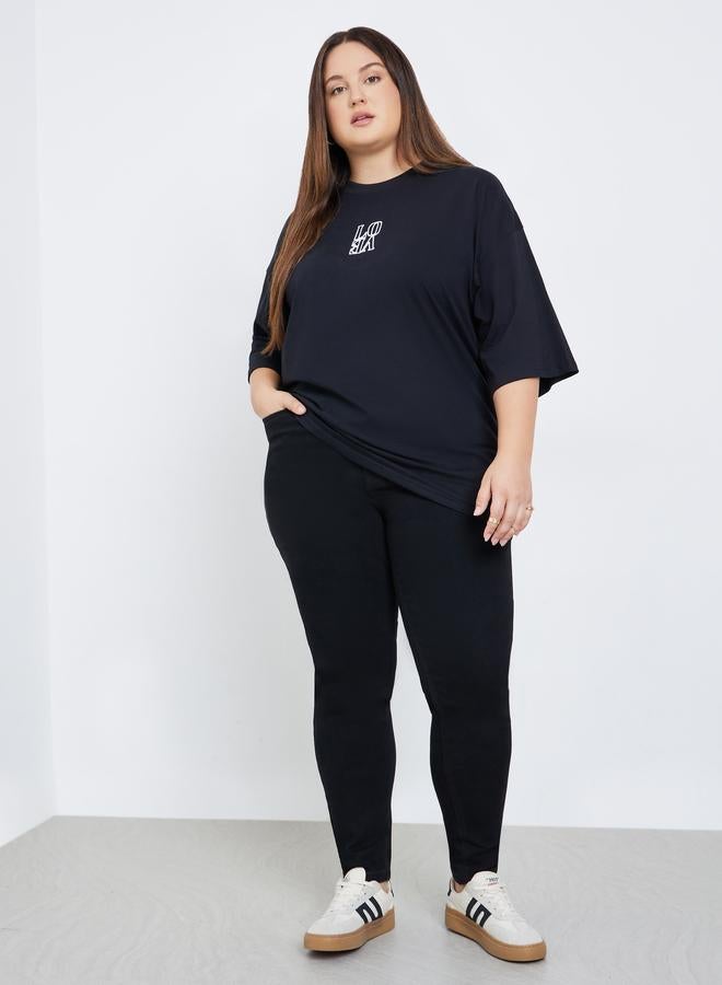 ستايلي جينز سكيني ضيق بمقاس كبير وخصر عالي - Image 1