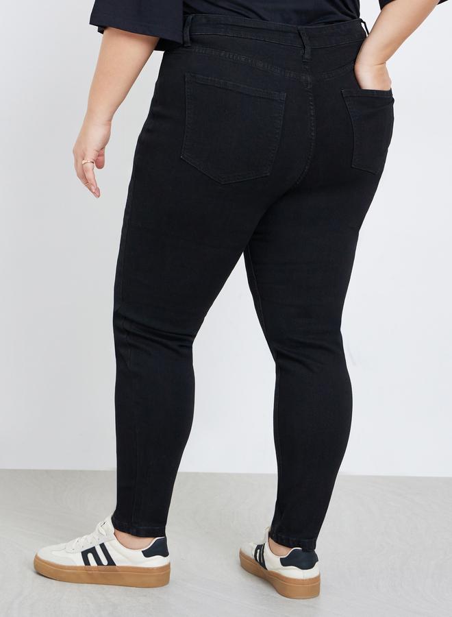 ستايلي جينز سكيني ضيق بمقاس كبير وخصر عالي - Image 4