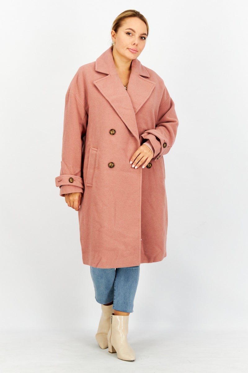 VERO MODA Women Textured Trench Coat, Old Rose - Image 1