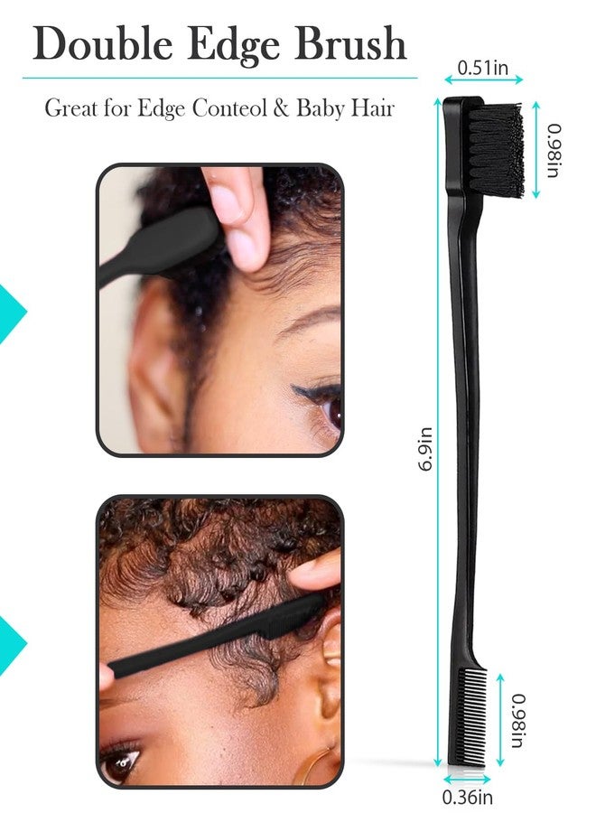 Samnyte Hair Styling Brush Set - Slick Back Comb, Edge Control Brush, Rat Tail Comb for Smooth Styling, Frizz Taming, and Parting (3 Pieces) - Image 4