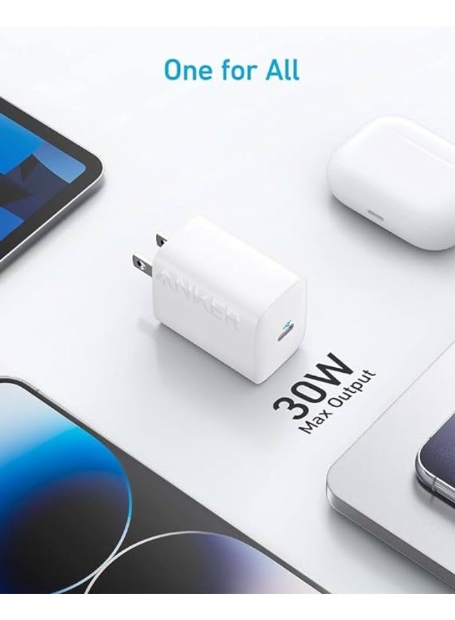 Anker 30W USB-C Charger, Anker 312 Charger with Compact & Foldable Design, 30W Fast Charger for iPhone 15/14/13/12 Series, Samsung S24 / S23, MacBook Air, Pixelbook, iPad Pro, & Mor - Image 3