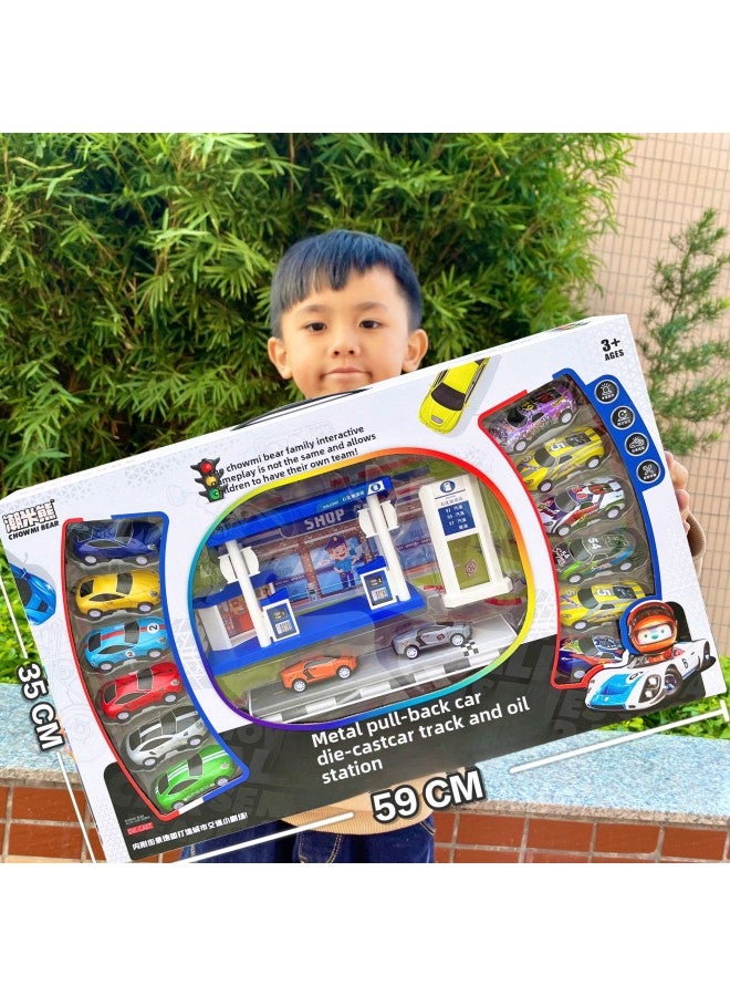 Loquat Stall Boy Toy Alloy Metal Car Model Children's Simulation Model Car Set Gift Box Institutional Gift-Color:14 Metal Sliding Car With Traffic Lights  682-3 - Image 5