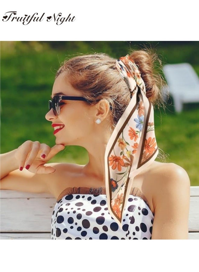 Fruitful Night - Head Scarf Fashion Satin Scarf For Hair Beach Head Wraps Neck Scarf Headscarf Woman Scarf Fashion Present - Image 1