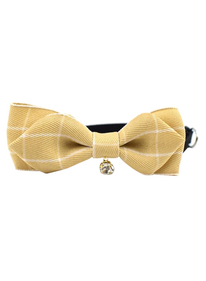 Adjustable Bowtie With Bell For Pet Yellow