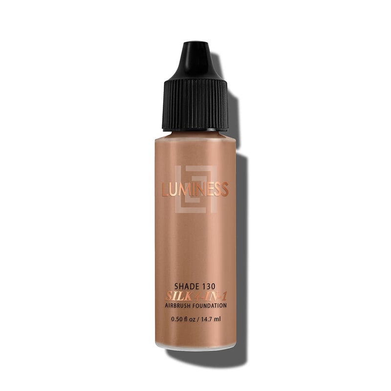 Luminess Air Silk 4-In-1 Airbrush Foundation- Foundation, Shade 130 (.5 Fl Oz) - Sheer to Medium Coverage - Anti-Aging Formula Hydrates and Moisturizes - Professional Makeup Kit for Cordless Air Brush