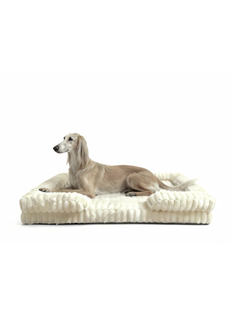 Large Dog Bed - Orthopedic Dog Bed for Extra Large Dogs - Washable XLarge Dog Bed,Comfort Dogs Couch Sofa with Washable Removable Cover, Pet Bed with Nonskid Bottom,Cream,107cm - Image 1