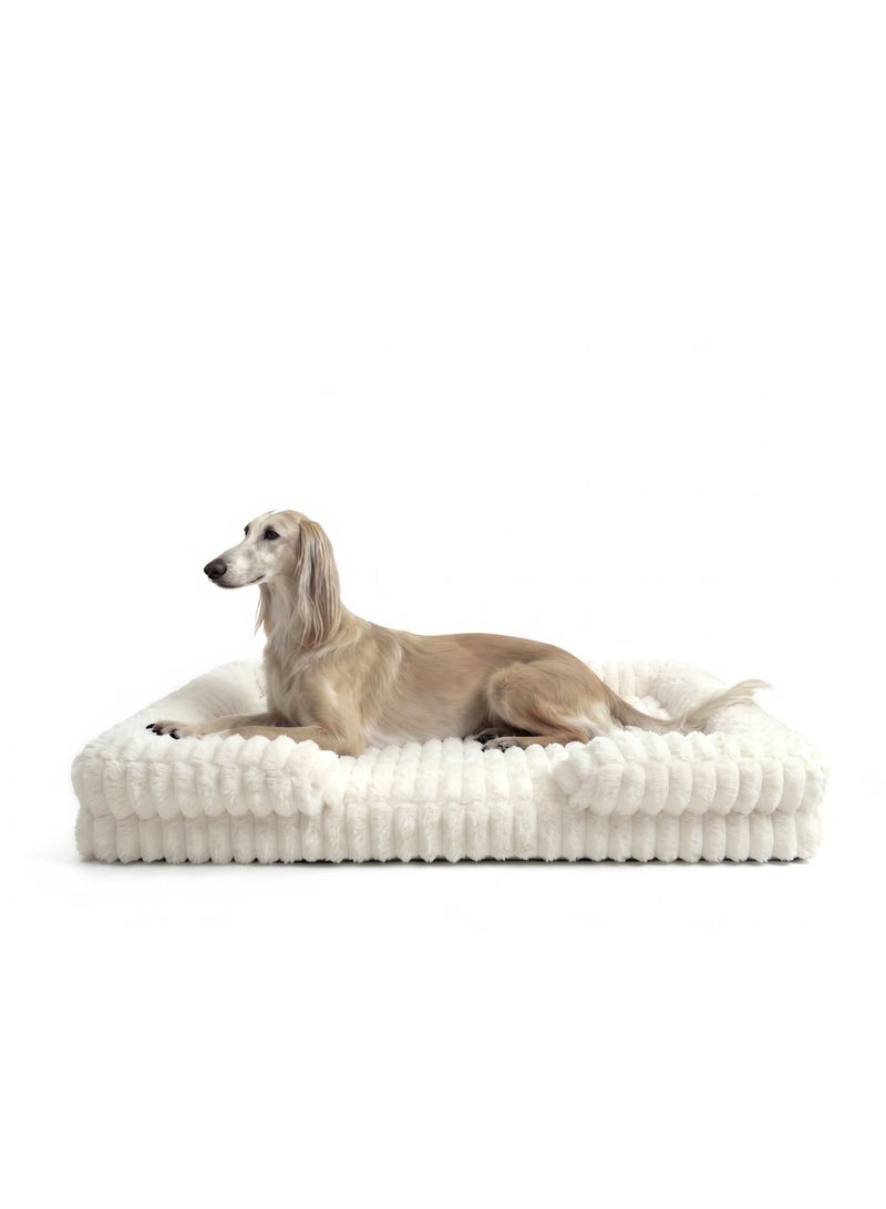 Dog Bed - large sofa dog bed, Orthopedic Dog Bed for Extra Large Dogs, Washable XLarge Dog Bed, Comfort Dogs Couch Sofa with Washable Removable Cover, Pet Bed with Nonskid Bottom, Cream, 107cm - Image 1