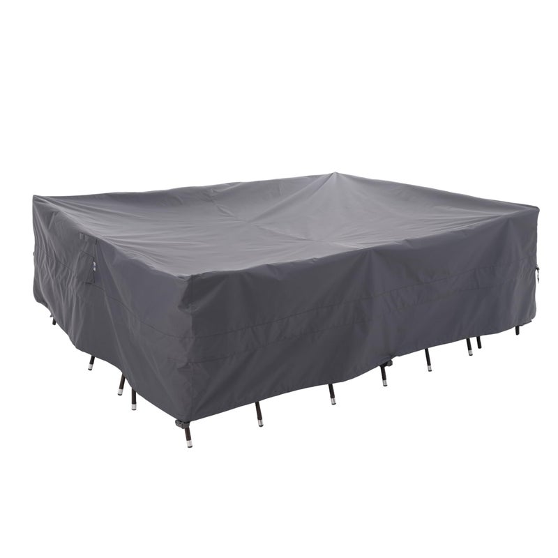 WJ-X3 Extra Large Patio Furniture Set Covers Waterproof, Outdoor Table Cover Heavy Duty, Lawn Sectional Set Cover Anti-Fading, High Wind Resistant & Anti-UV, 180W x 96D x 36H in, Grey - Image 1