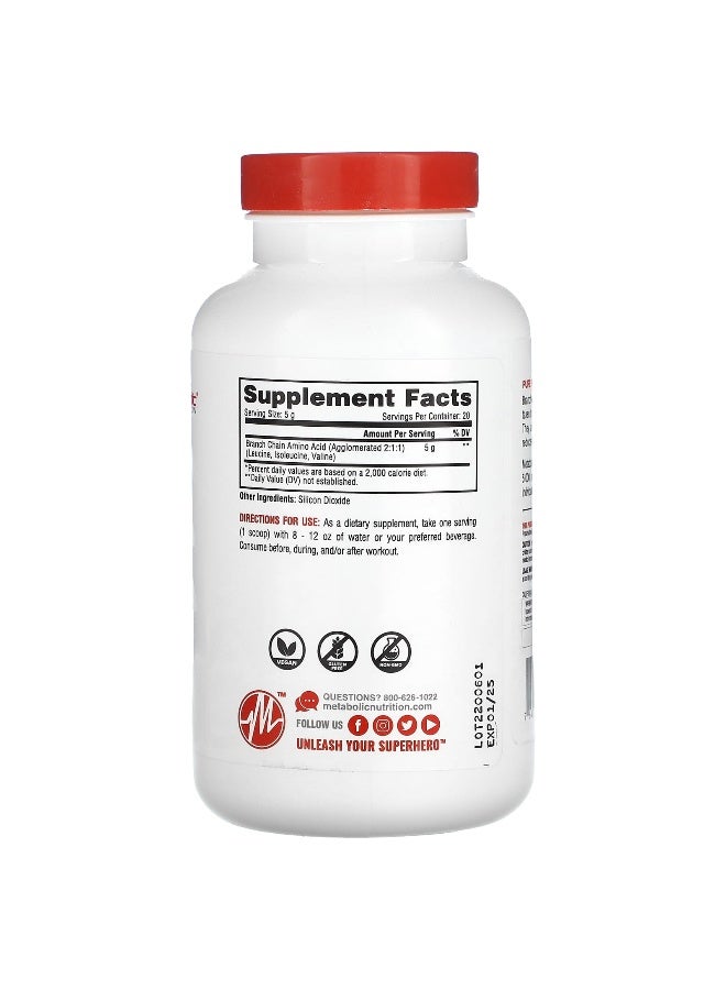 Metabolic Nutrition Metabolic Nutrition, BCAA, Unflavored, 3.52 oz (100 g)  - Image 2