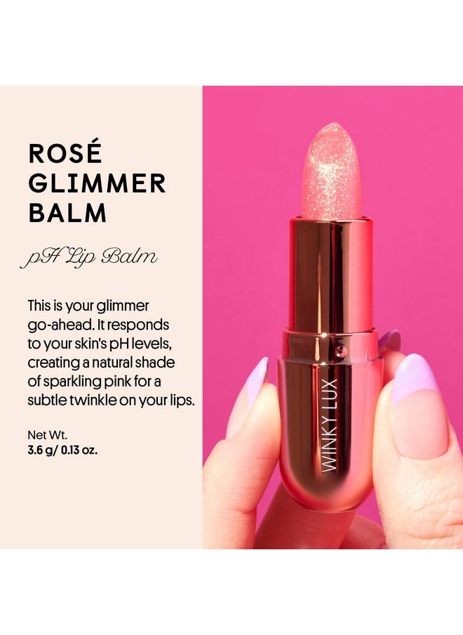 Winky Lux Winky Lux Glimmer Balm, pH Lip Balm, Color Changing Lipstick and Tinted Lip Balm, Vegan & Cruelty Free Lip Balm, Hydrate & Plump, Pink Shimmer Lipstick, Rosé  - Image 2