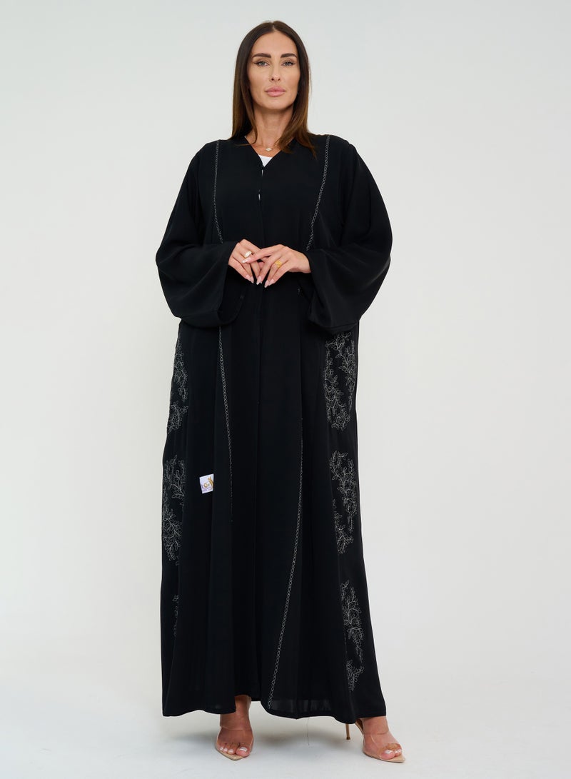 روزيت عباية عباية مع  تصميم جيب مطرز - Image 4