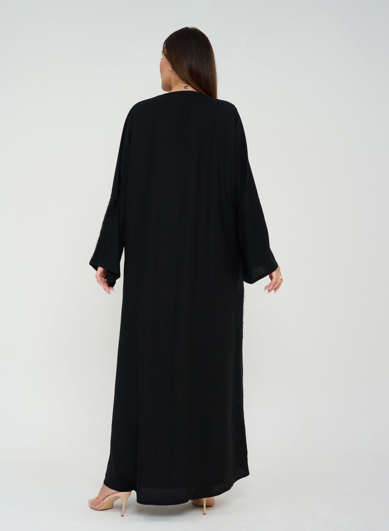 روزيت عباية عباية مع  تصميم جيب مطرز - Image 5