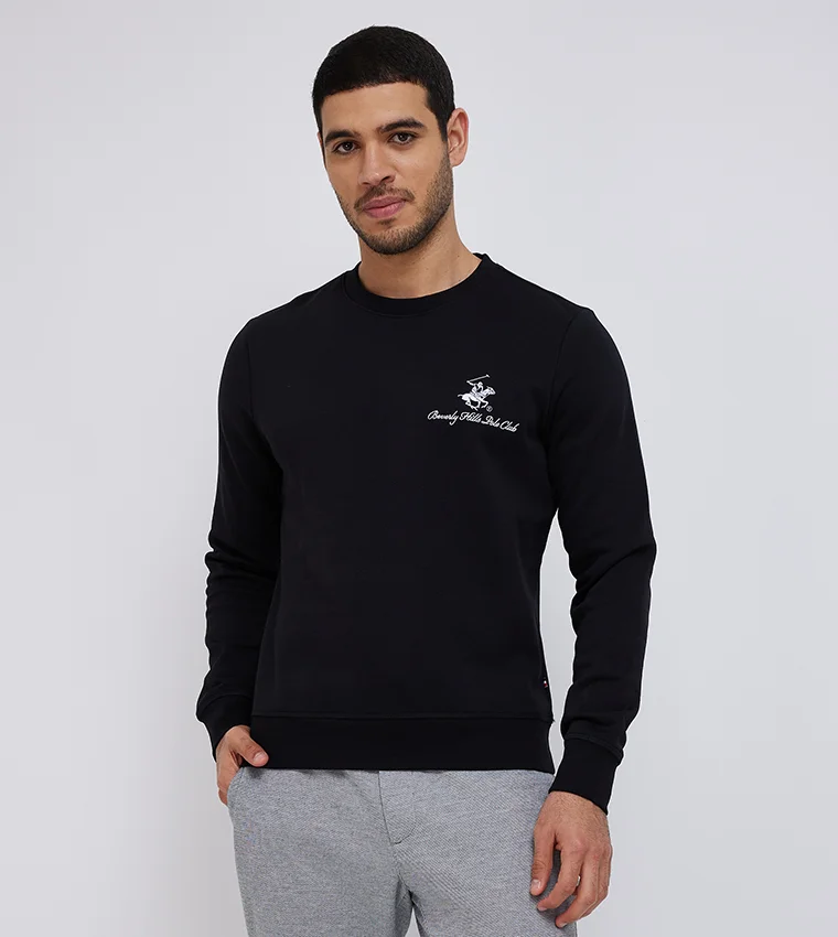 BEVERLY HILLS POLO CLUB POP-OVER Logo Embroidered Sweatshirt