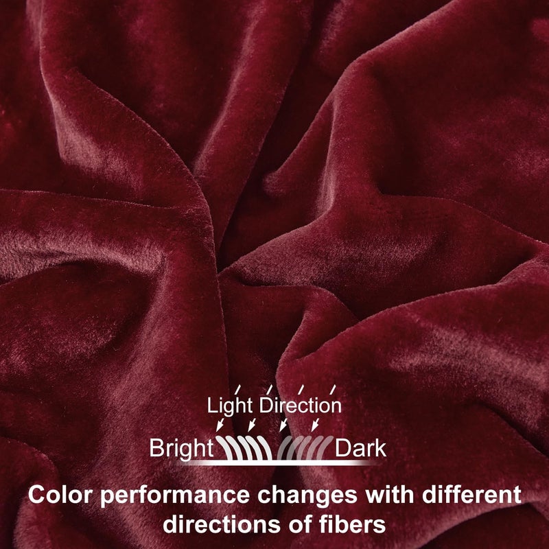 JYK Fleece Plush Blanket - 4.5 LB, 1 Ply Korean Mink, King 85" x 95" - Super Soft, Warm & Cozy, Burgundy - Image 3