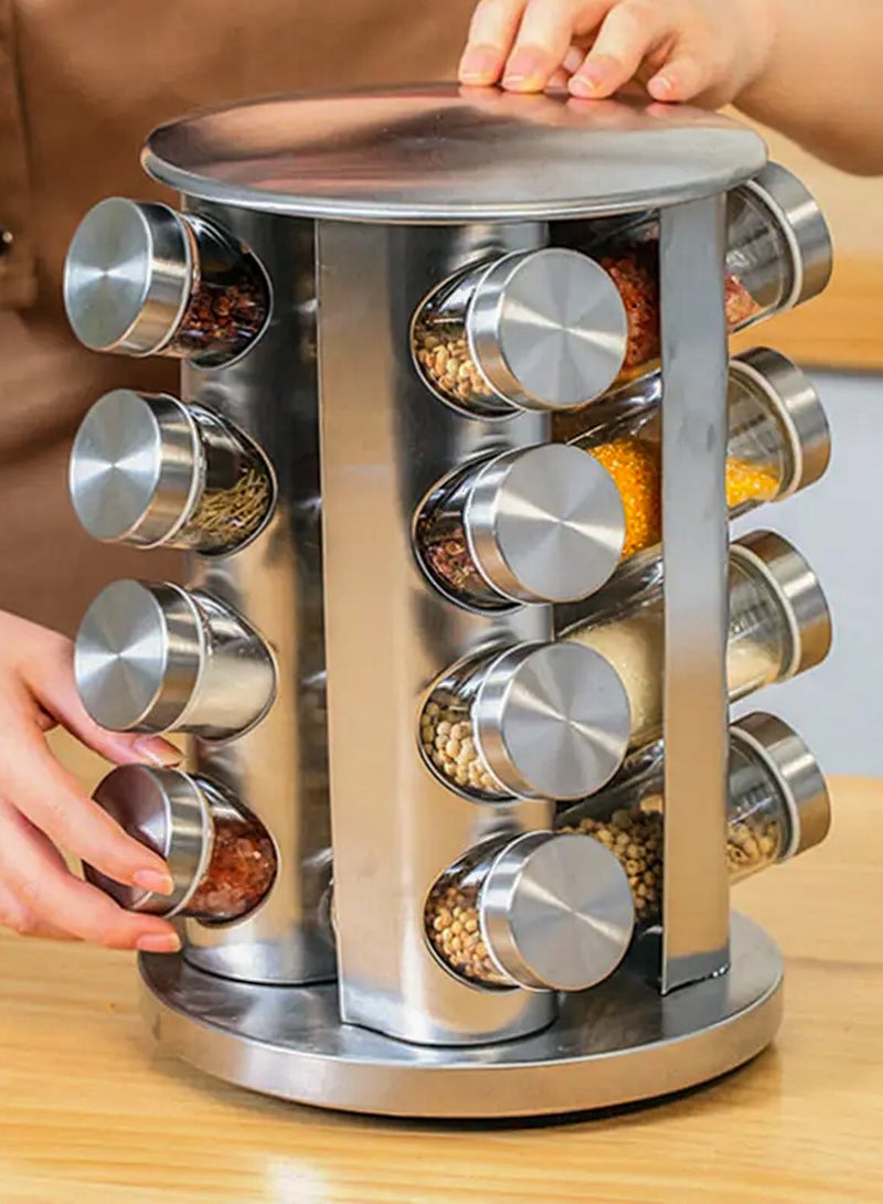 بروماس رف توابل دوار مكون من 16 وعاء توابل من الفولاذ المقاوم للصدأ - Image 1