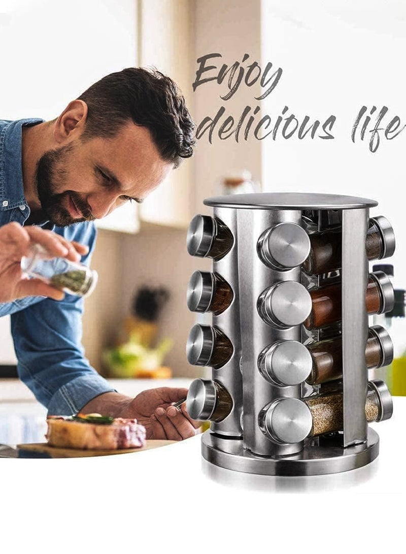 بروماس رف توابل دوار مكون من 16 وعاء توابل من الفولاذ المقاوم للصدأ - Image 5