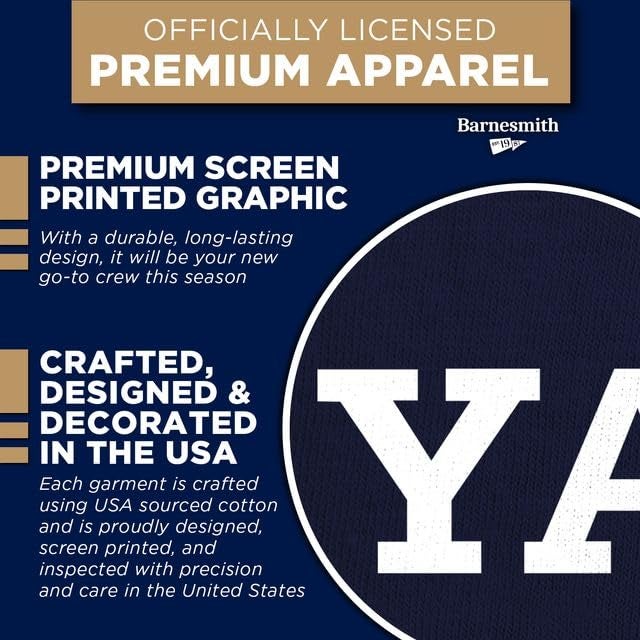Ivysport Yale University Crewneck Sweatshirt, Essential, Navy, Medium - Image 4