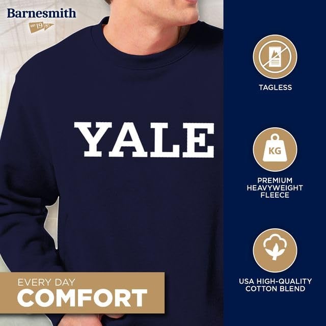 Ivysport Yale University Crewneck Sweatshirt, Essential, Navy, Medium - Image 3