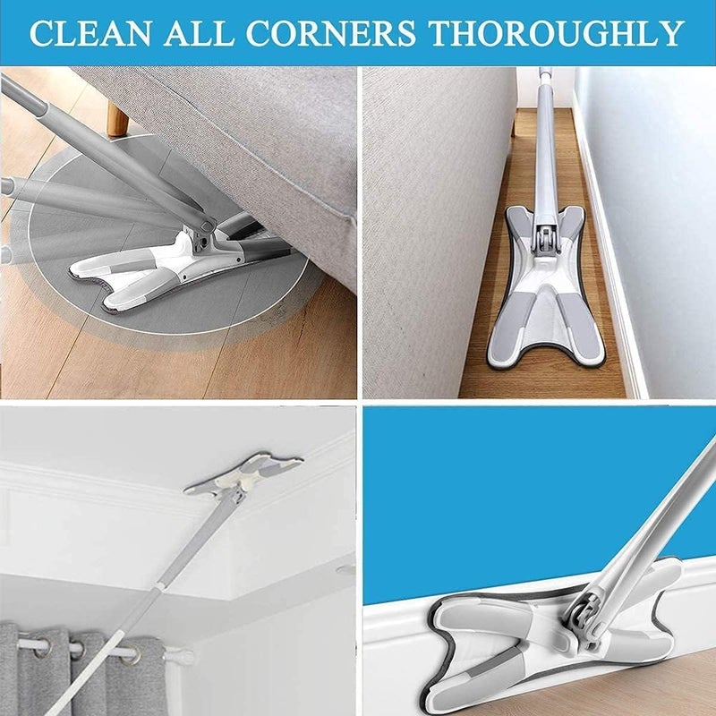 Calyrex HandFree 360 X Design Spin Twist Mop Flat Floor Mop with Self Wringing Microfiber for Cleaning Hard Floor Tiles Hardwood - Image 4