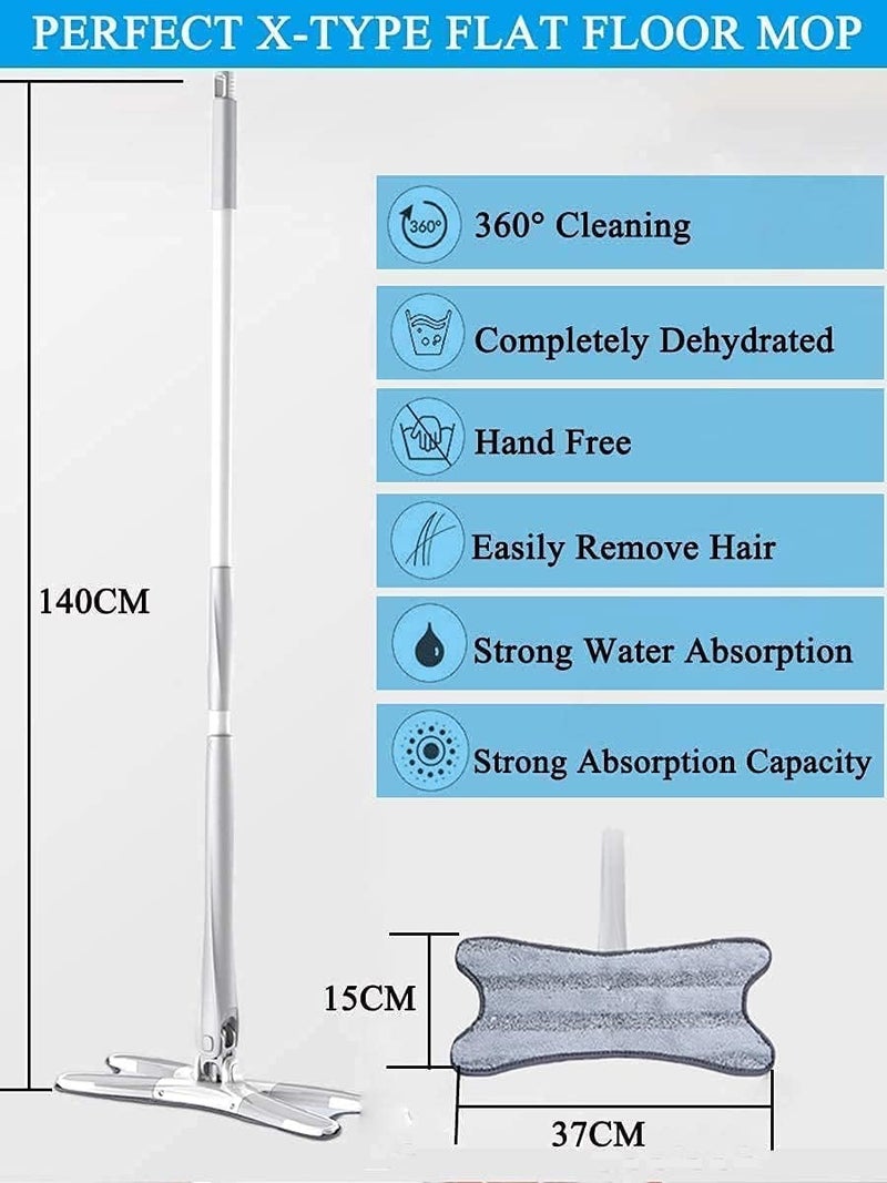Calyrex HandFree 360 X Design Spin Twist Mop Flat Floor Mop with Self Wringing Microfiber for Cleaning Hard Floor Tiles Hardwood - Image 5
