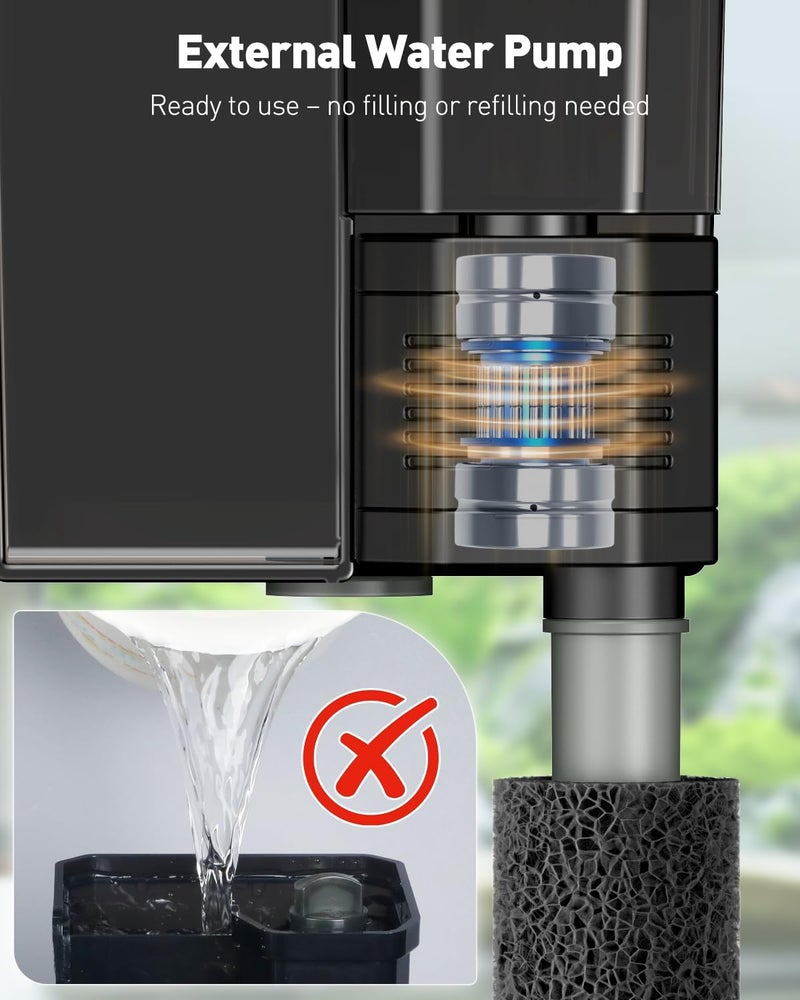 Pawfly 3 W Aquarium Filter, 15 Gallon Fish Tank Filter, 60 GPH Hang on Back Aquarium Filter with Adjustable Water Flow, Sponge, Bio Balls & Extendable Intake Tube, Ultra Quiet HOB Filter - Image 4