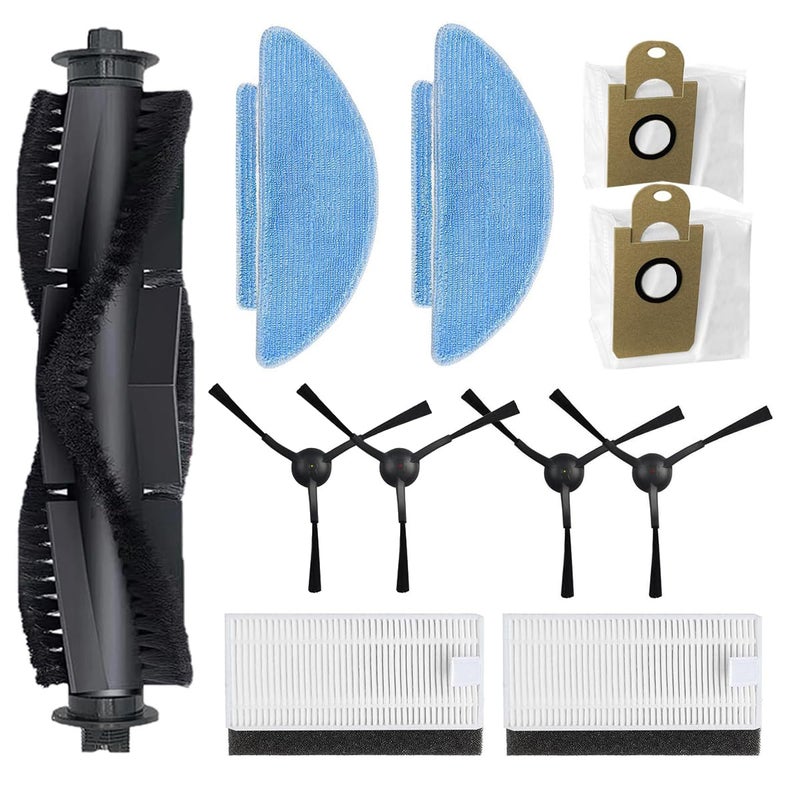 HASTHIP® 11 Pcs Accessories Kit for Robot Vacuum Cleaner with 1 Main Brush, 4 Side Brushes, 2 Mop Cloth, 2 HEPA Filters, 2 Dust Collection Bags - Image 1