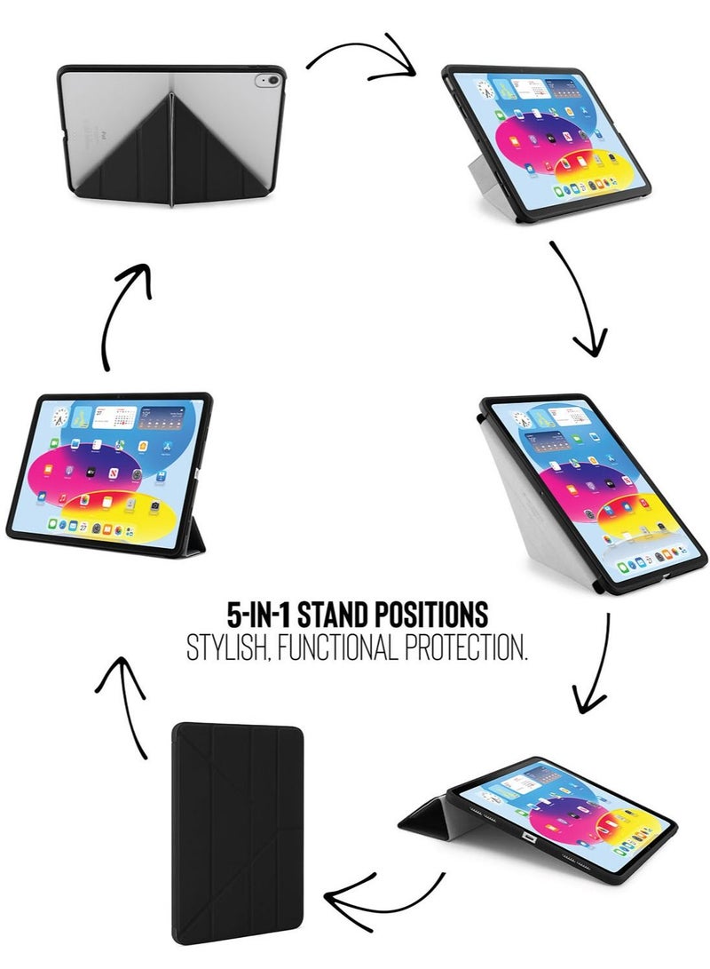 Pipetto Origami for iPad 10.9 inch iPad 10th Generation Case Cover (2022) with 5 in 1 Stand  - Black - Image 3