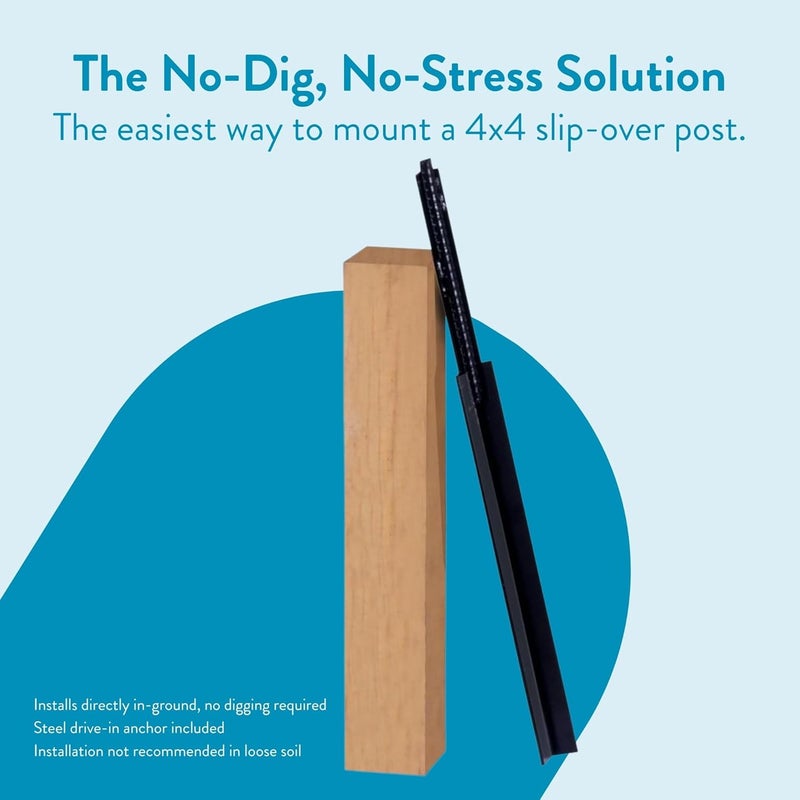 ARCHITECTURAL MAILBOXES 23" Height, No Dig, 4x4 Wooden Pine Post Insert with Anchor Kit for Slip Over Posts - Image 1