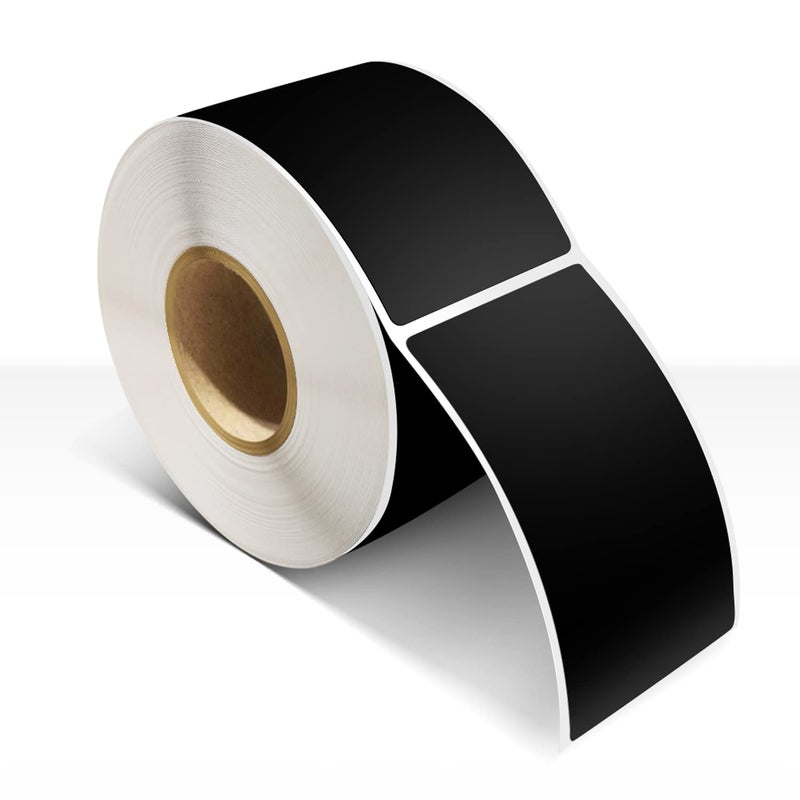 Rectangle Labels Sticker 35 Inch Vinyl Floor Stickers Color Coding Name Tags Roll Removable 200 PCS Black