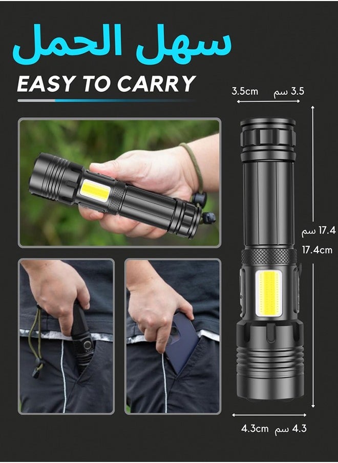 Lemon - Flashlight for Camping | 7 Modes High Lumens Waterproof and Shockproof Torch Light | 1000 Meters Zoomable 30W LED Camping Accessory | 5000mAh Rechargeable Battery for Up to 10-Hour Usage | Emergency Power Bank & Window Breaker - Image 1