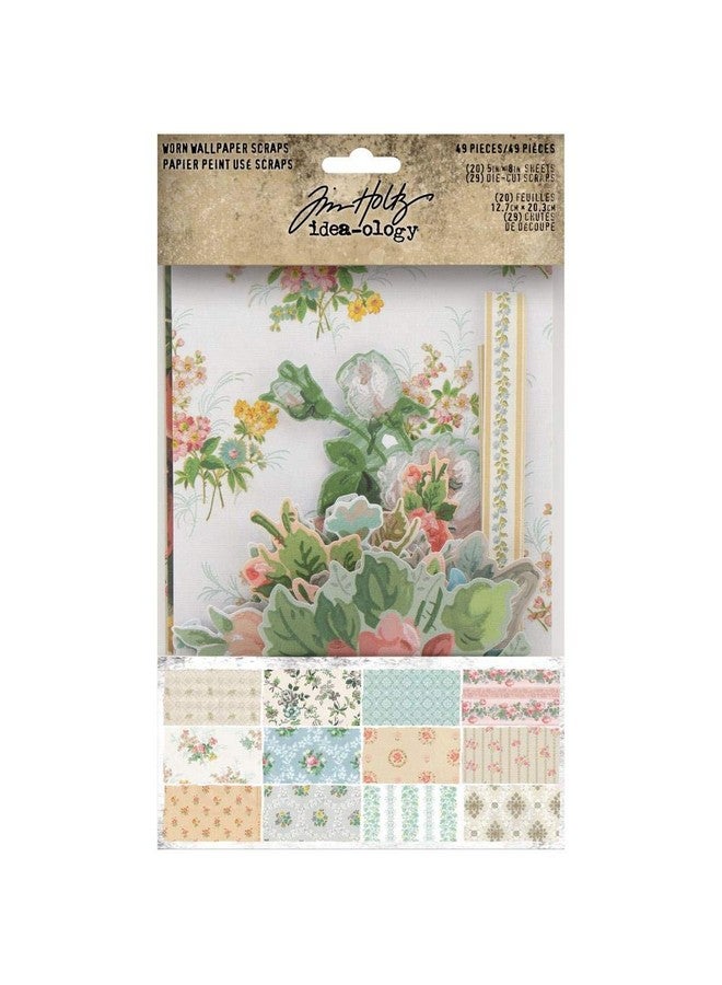 Tim Holtz Worn Wallpaper Scraps And Worn Wallpaper Decorative Paper 5 X 8 Sheets & Diecuts - Image 2