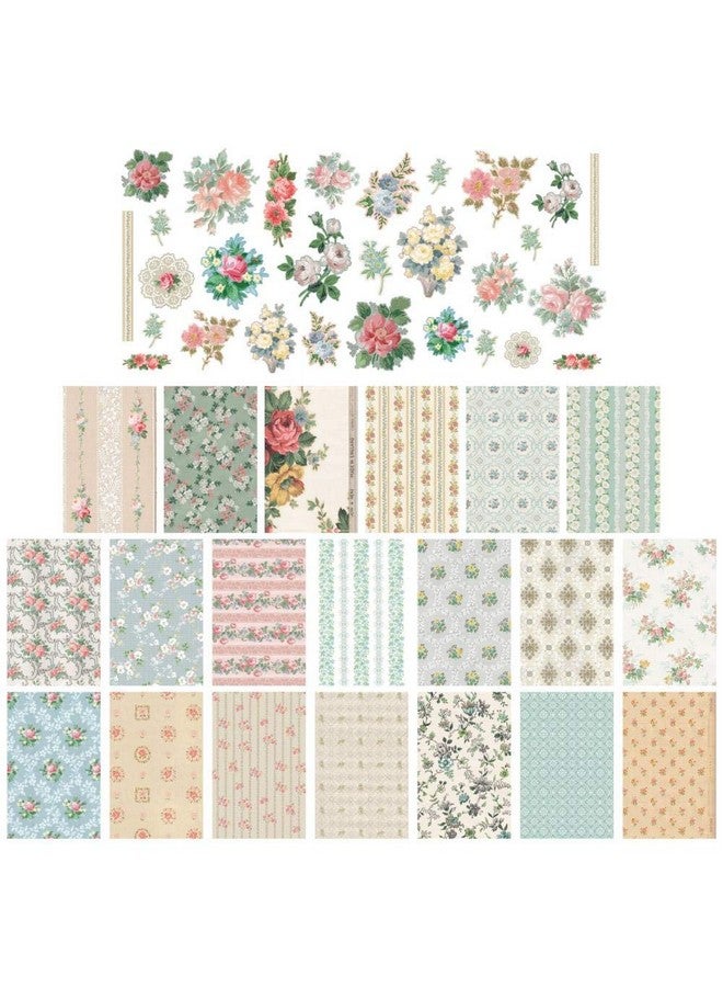 Tim Holtz Worn Wallpaper Scraps And Worn Wallpaper Decorative Paper 5 X 8 Sheets & Diecuts - Image 3
