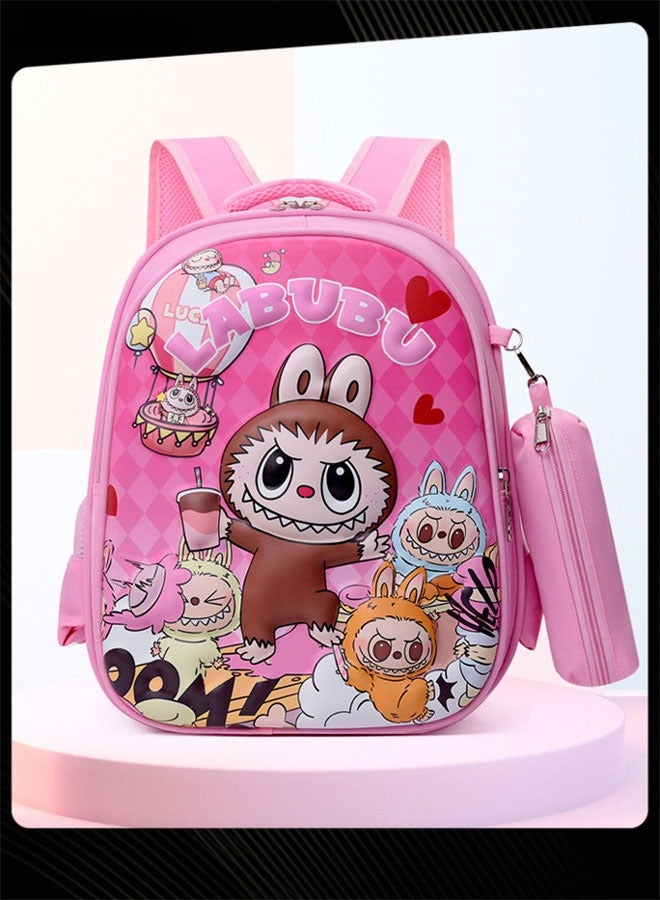 New Style Labubu Cartoon Lovely School Bag  Large Capacity Shoulder Backpack Wear-resistant Waterproof Student Backpack with Adjustable Straps for Primary Middle School Students - Image 3