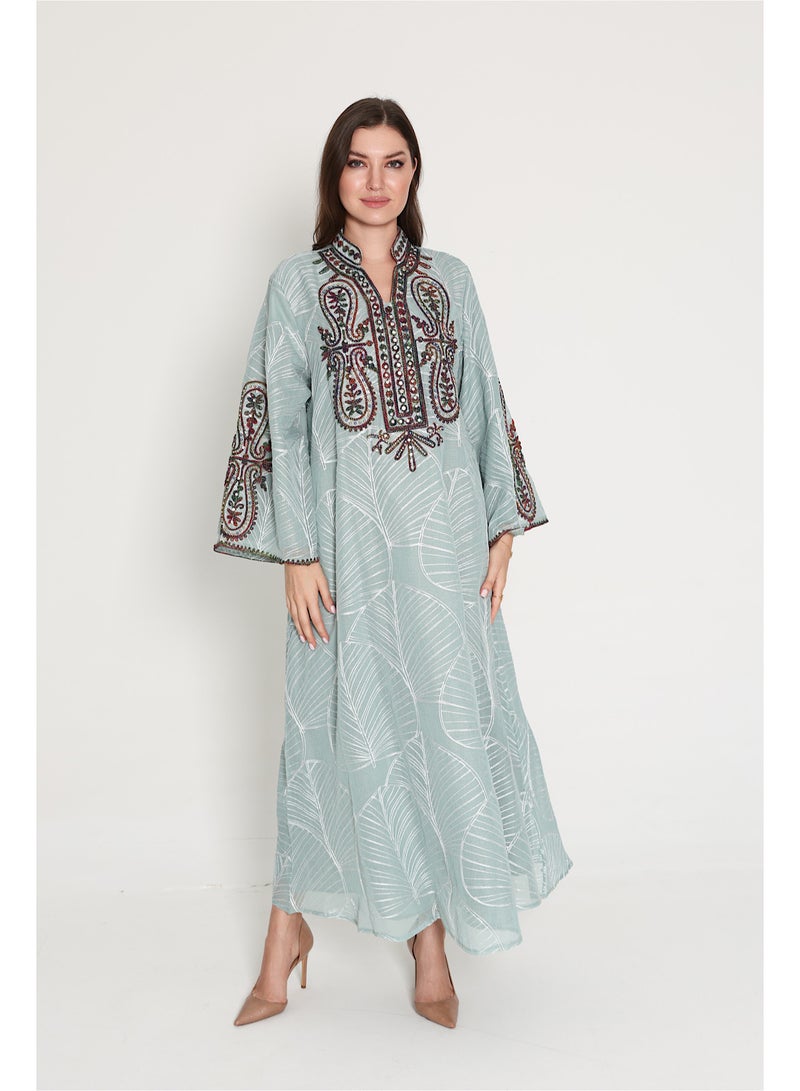 اكسا جلابية انيقة كرستال مطرزة - Image 1