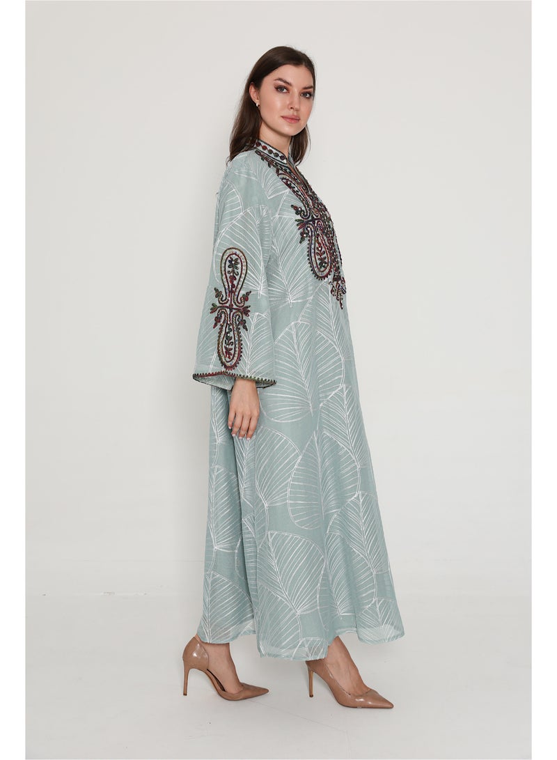 اكسا جلابية انيقة كرستال مطرزة - Image 4