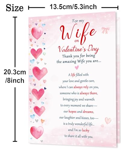 Beixian Valentines Day Cards Gifts for Wife from Husband, Unique Wife Valentines Day Gifts for Her -8x5.3 Inches, Double-Sided - Image 3